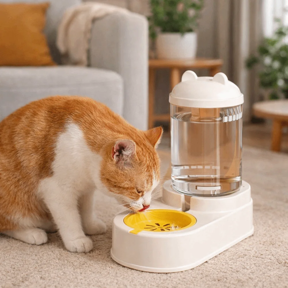 Large Capacity Cat Automatic Feeder Durable Anti Spill Food Dispenser Plastic Cartoon Shape Dog 1005010697198487