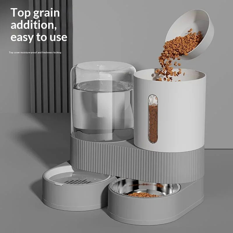 Large Capacity Automatic Pet Feeder and Water Dispenser All in One Dog Cat Bowl Smart Gravity Food 1005010697829760