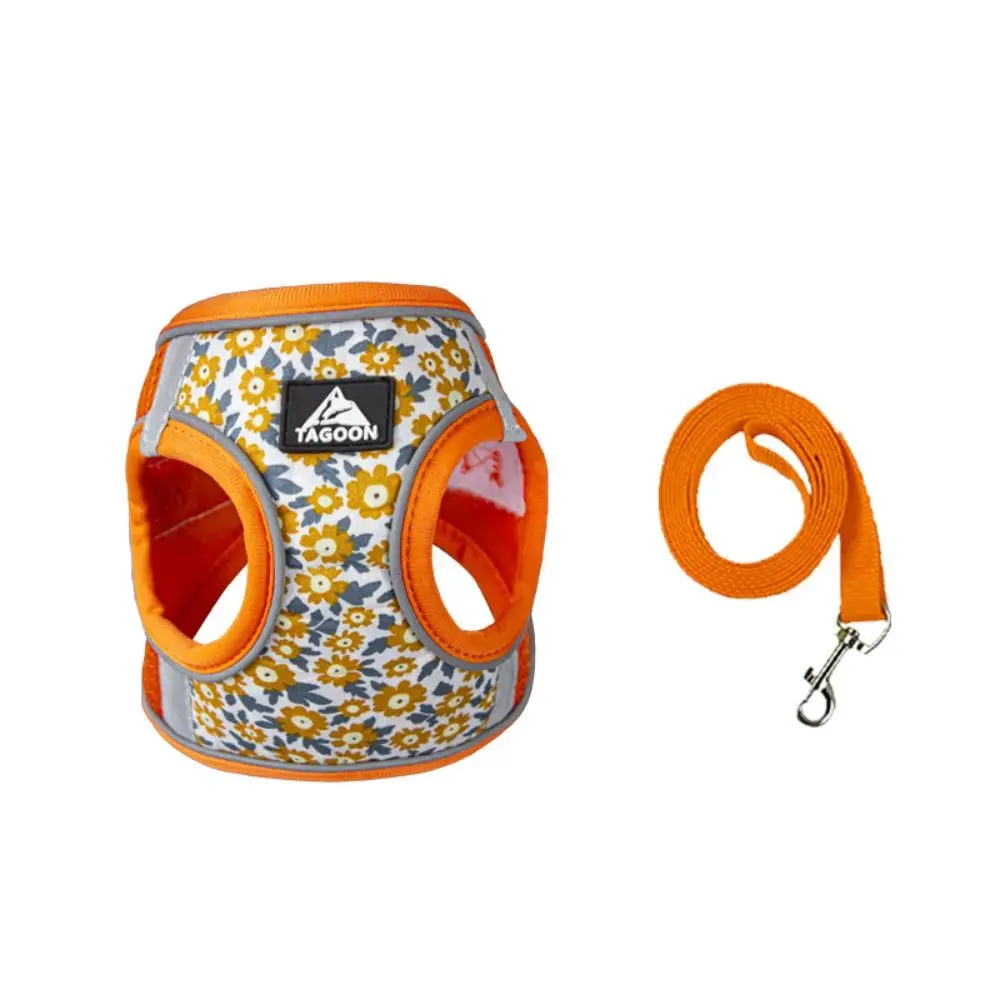 Cat Accessories Floral Pet Harness Reflective Anti Escape Dog Leash Set Adjustable Meash Cat Chest 1005010700184798