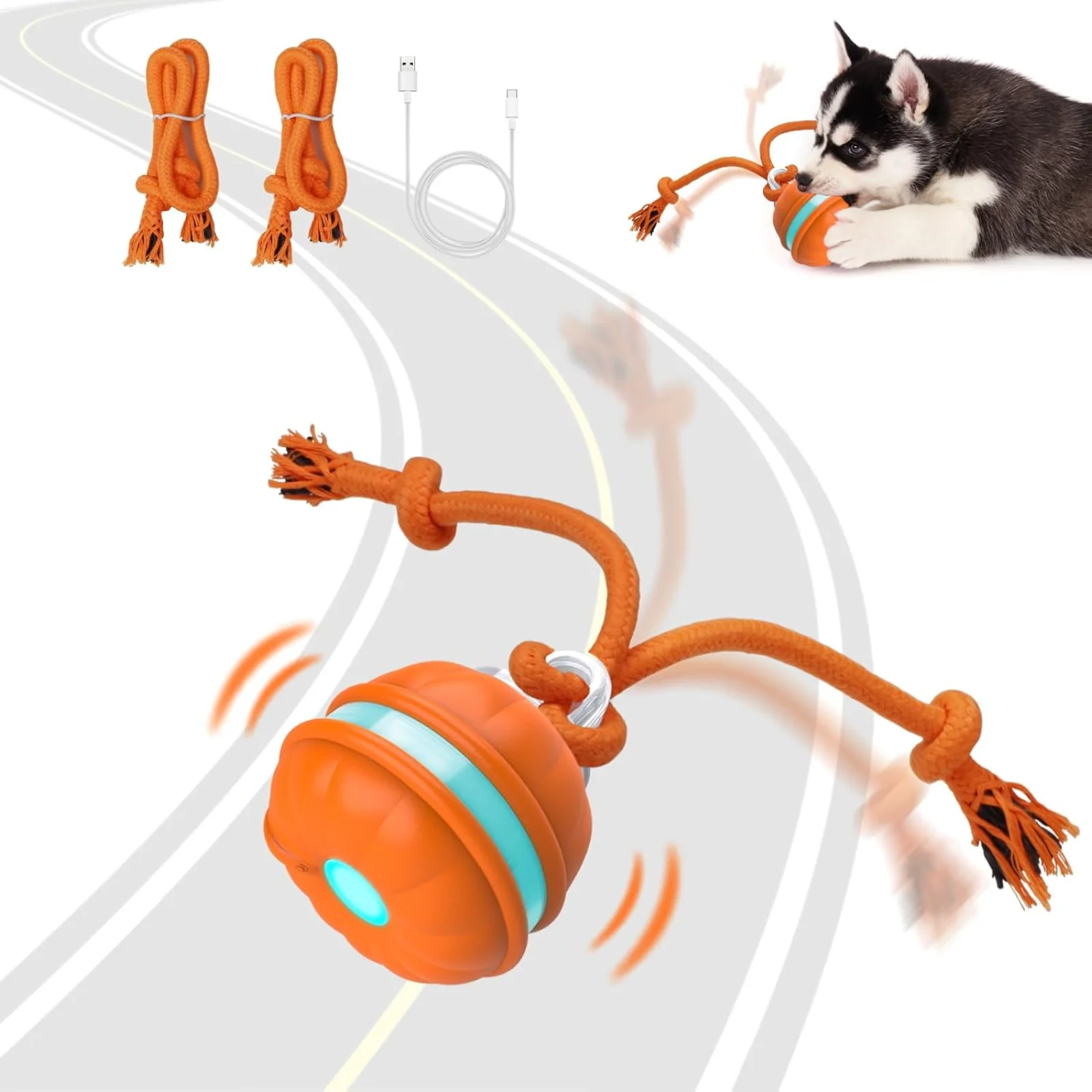 Interactive Dog Toys Motion Activated Dog Ball USB Charging Automatic Moving Rolling Ball Toys 1005010708746214