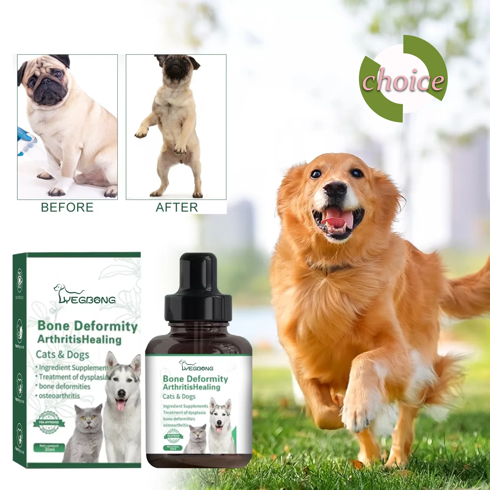 Dog Joint Care Drops Hip Supplement Relieve Discomfort Repair Bone Deformity Heal Arthritis Pet 1005010716476438