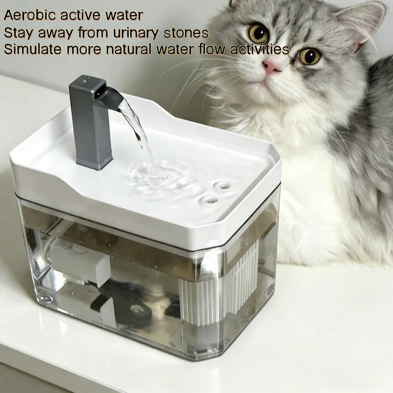 Cat Water Dispenser with Pump Filtered Water USB Automatic Water Drinking Fountain Dispenser (1.5L) 1005010720173115