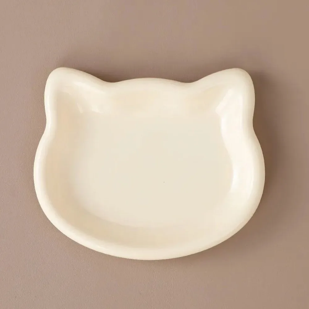 Cute Cat Shape Cat Bowl Non-Slip Anti-Fall Flip Cat Food Bowl Plastic Cat Snack Bowl Pet Feeding 1005010720811525