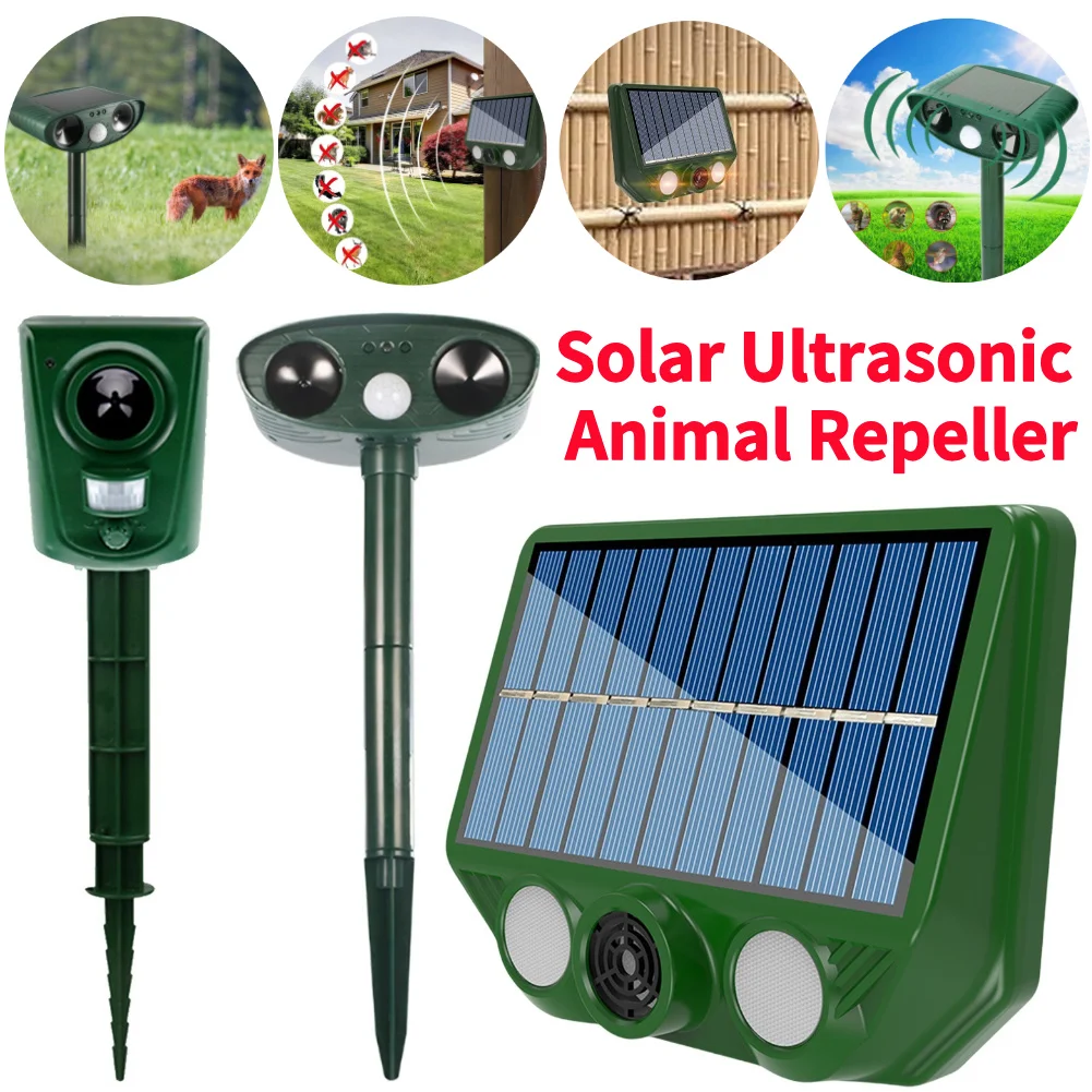 Dog Repellent Scarer with Motion Sensor Ultrasonic Animal Repeller IPX4 Waterproof Multifunctional 1005010723359706