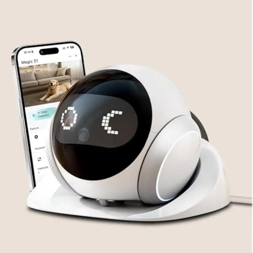 Pet Robot Camera, Indoor Movable with Auto-Recharge, 2-Way Audio, Night Vision, Smart App Control 1005010729312158