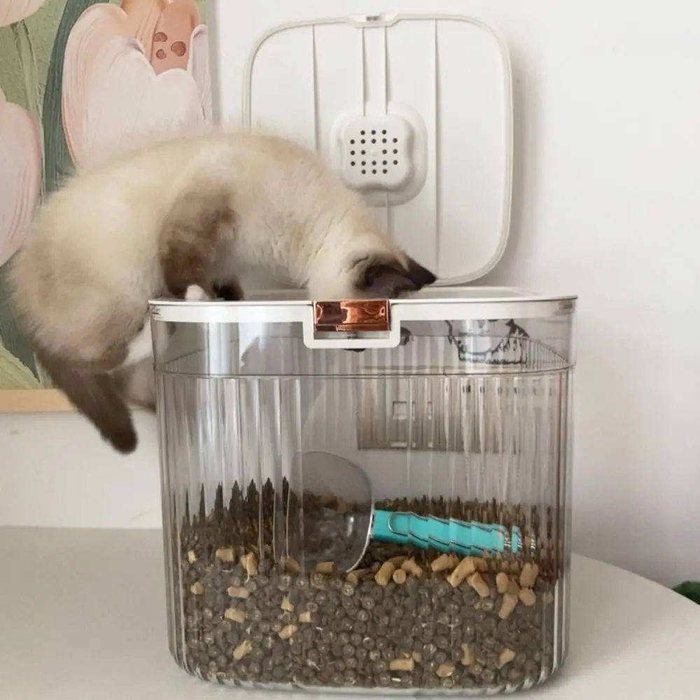 Flip Cover Dog Food Storage Container Sealed Large Capacity Cat Dry Food Box Plastic Transparent 1005010730385513