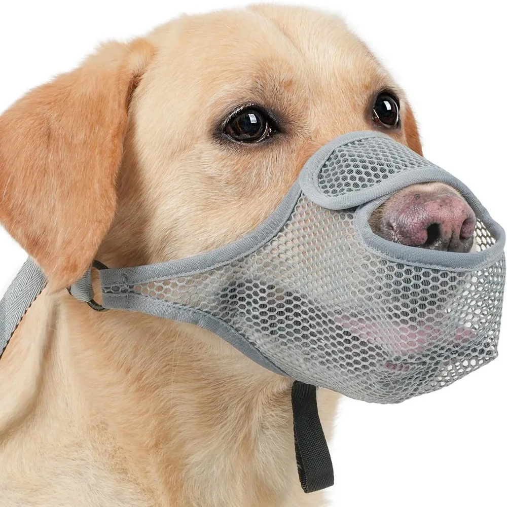 Soft Breathable Mesh Dog Muzzle Adjustable Strap Anti-Bite Dog Mouth Cover Long Mouth Anti-barking 1005010732274362