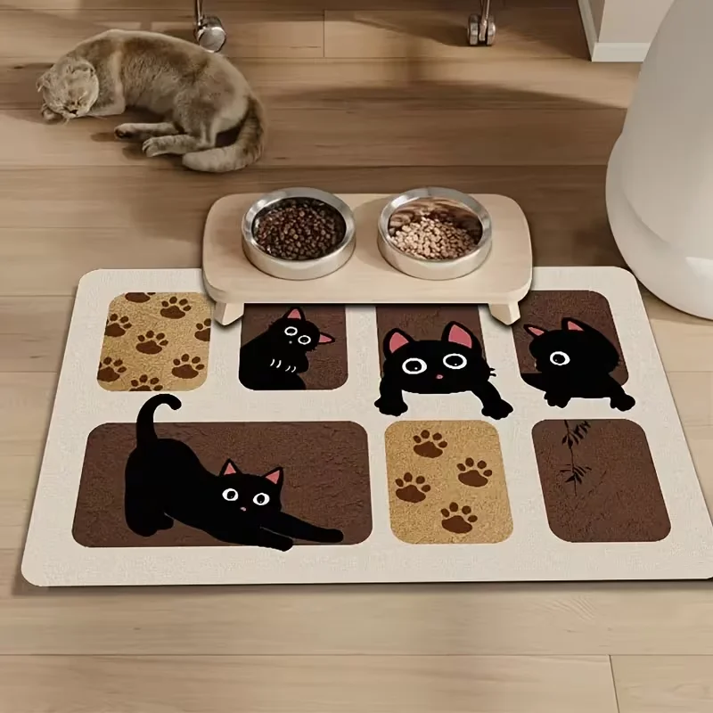 Cute Cartoon Pet Meal Mat for Quick Water Absorption of Food and Water Pet Meal Mat for Cats and 1005010745642483