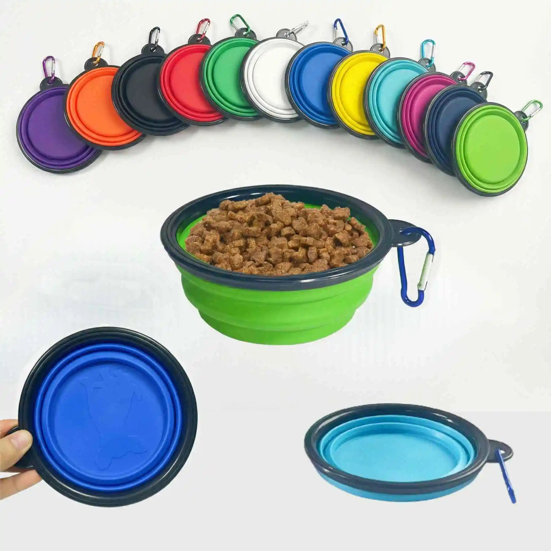 Easy Taking Portable Pet Food Bowl for Cats and Dog TPE Foldable Collapsible Travel Outdoor Water 1005010747634700