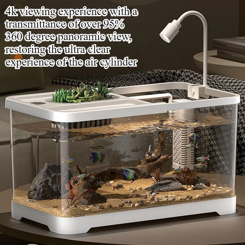 Fish tank household aquarium living room desktop ecological circulation tank filter oxygenation 1005010748442763