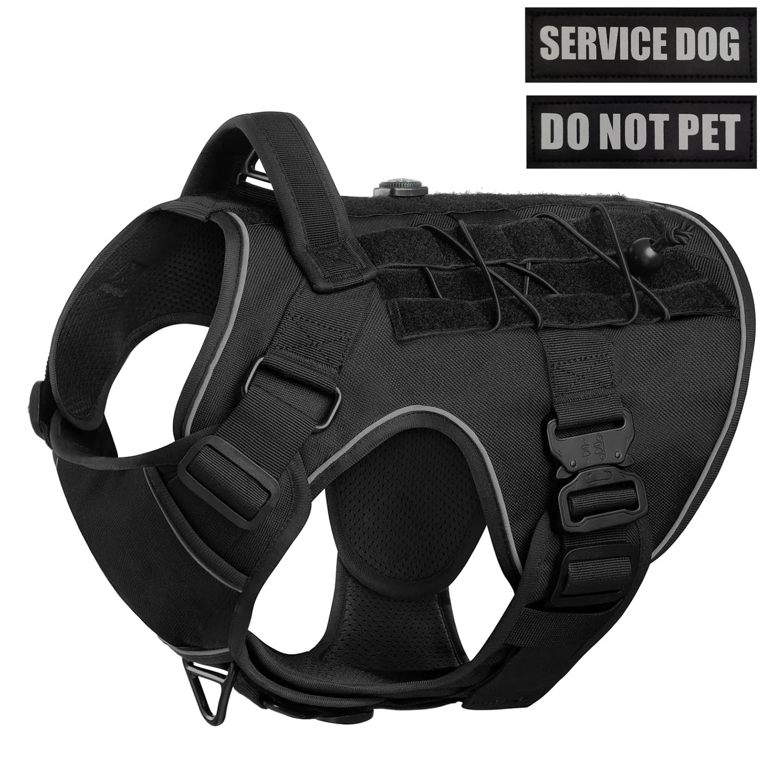 Large Dog Harness Collar Leash Molle Pouches Pet German Shepherd Malinois Training Walking Vest Dog 1005010750028330