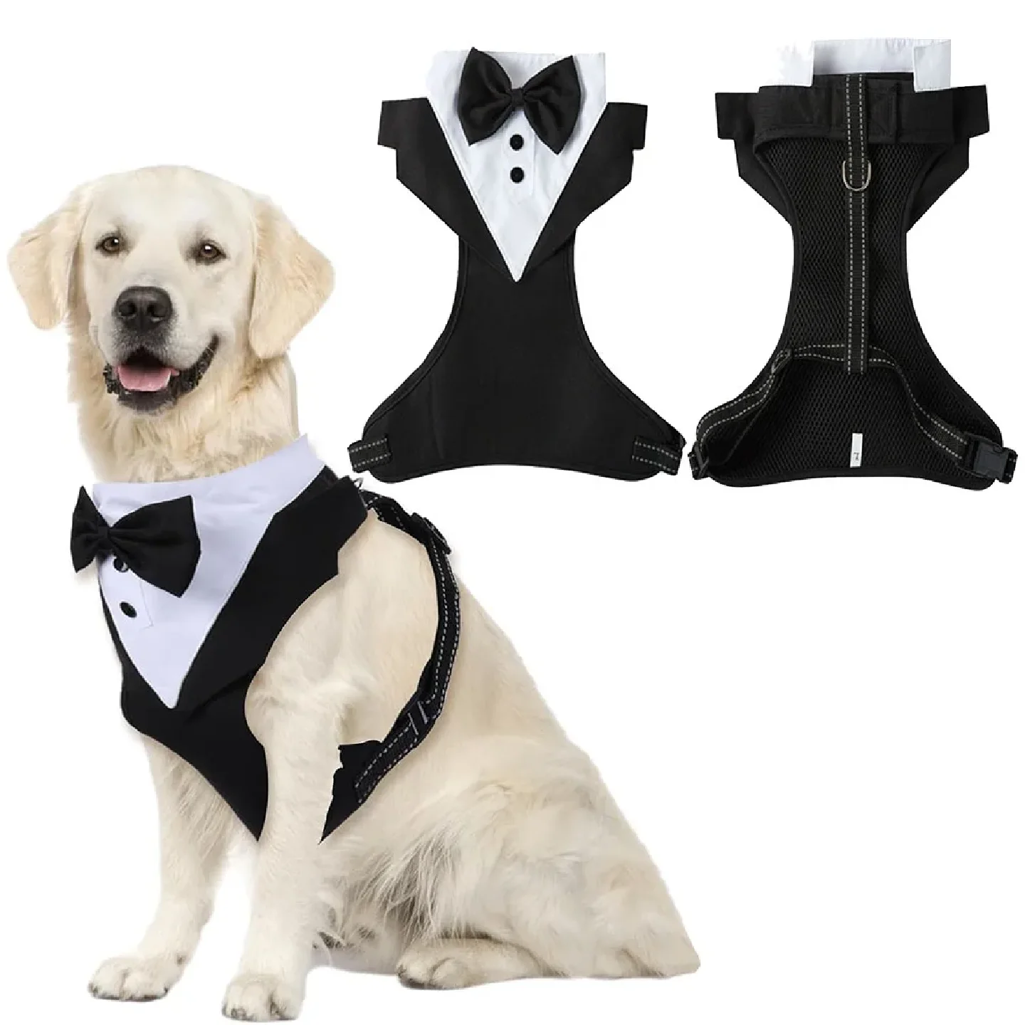 Dog Tuxedo Harness Adjustable Dog Harness No Pull for Small Medium Large Dogs Male Dogs Wedding 1005010751170995