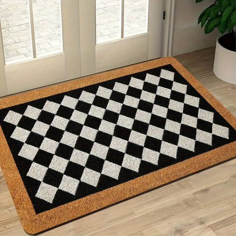 Adorable Chonky Black Cat Family Coir Door Mat 1005010754422013