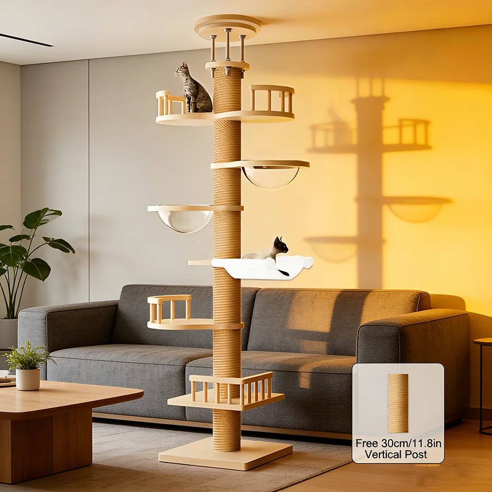 Multi-Level Cat Tree Tower with Condo & Perch, Space Capsule, Hammock 1005010754801257