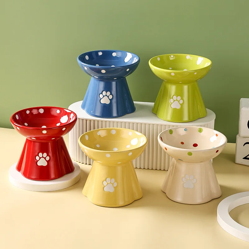 Cat Bowl Ceramic Protection Cervical Vertebrae Cat Food Basin Anti Black Chin Tall Shelf 1005010757188563