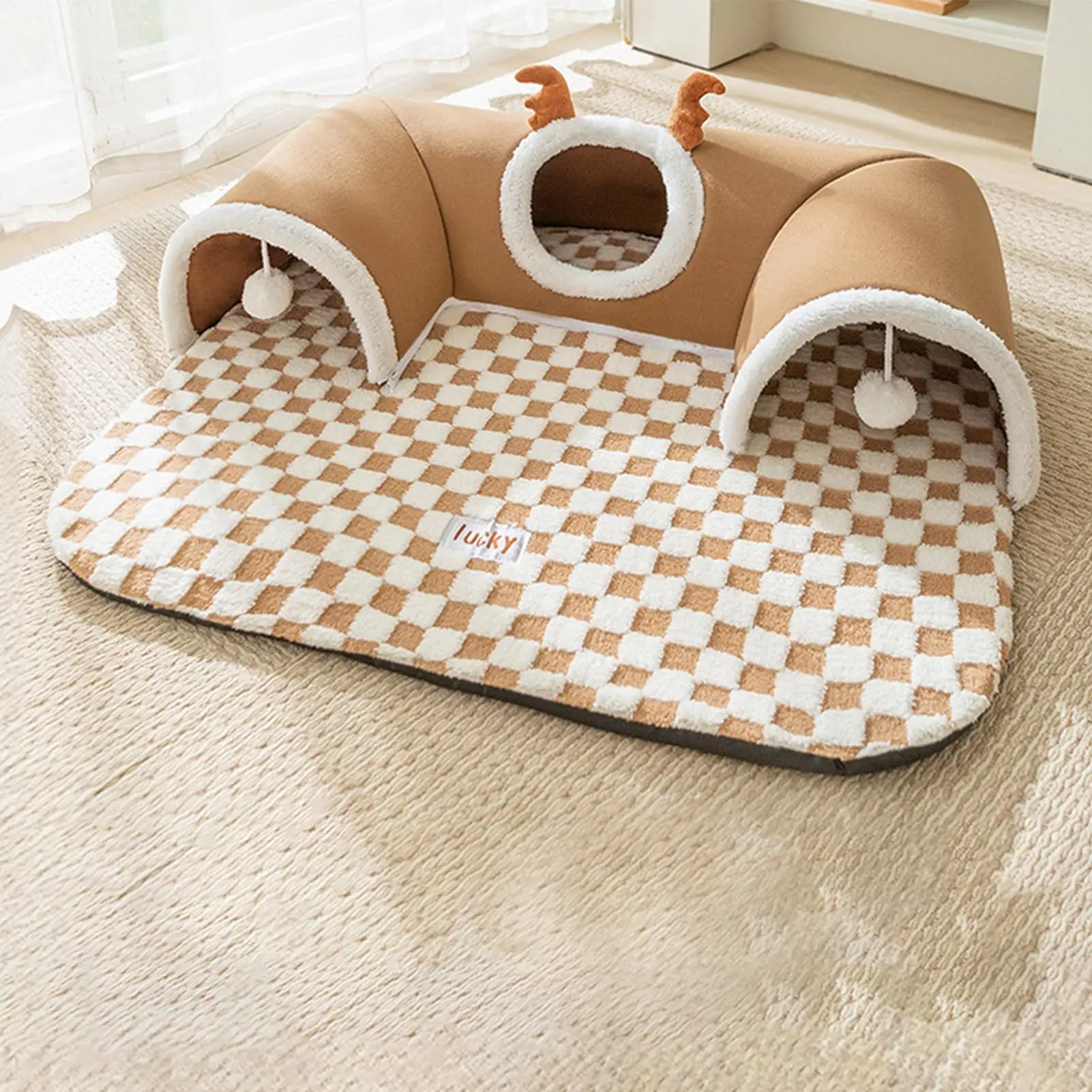 Cat Bed Tunnel Cat Play Tunnel Warm Shelter Tent House Toys for Dog Pet Animal Indoor Outdoor 1005010758881087