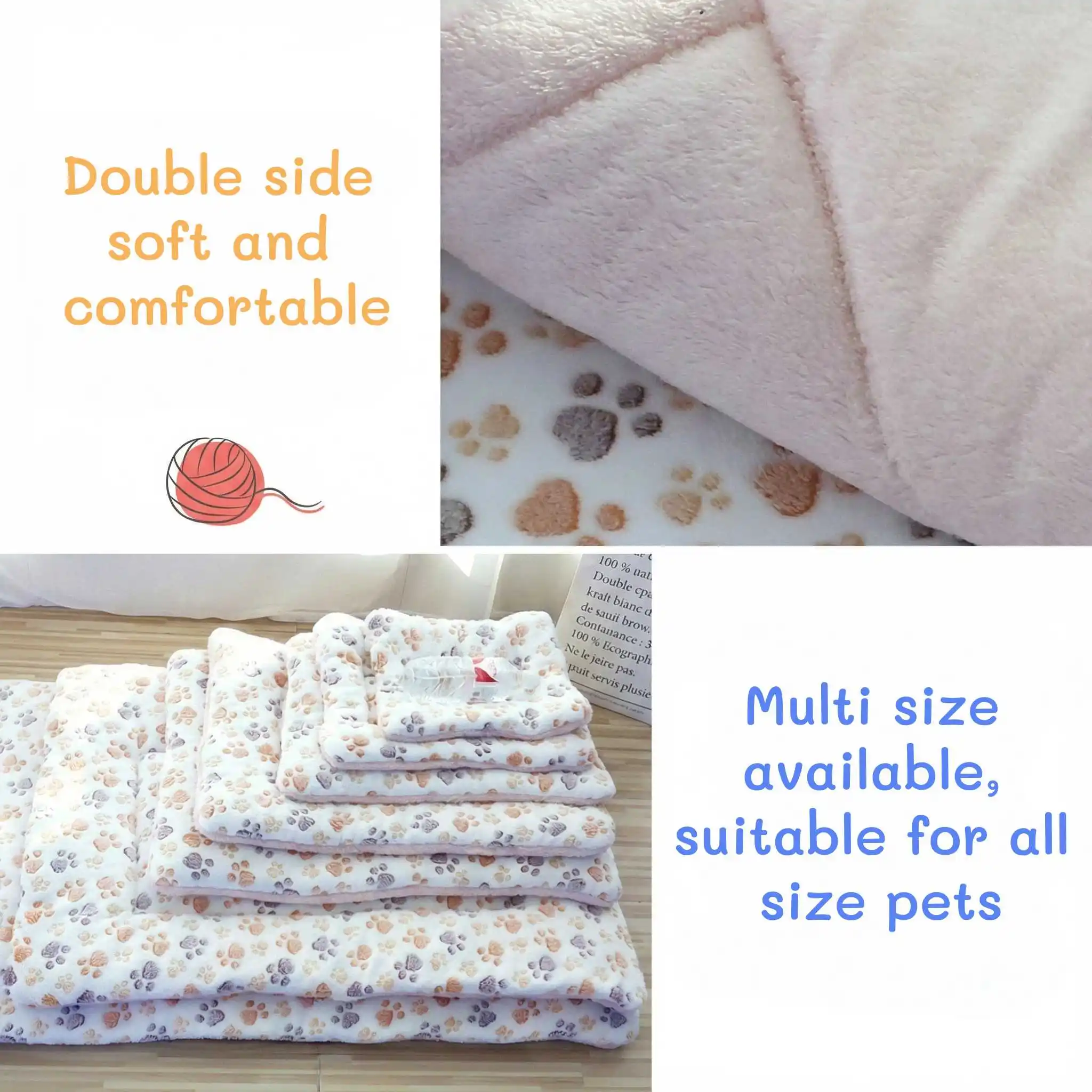 Color Dog Bed Mat Portable Pet Sleeping Bed Plush Blanket Washable Cat Bed Sofa Home Travel 1005010761328433