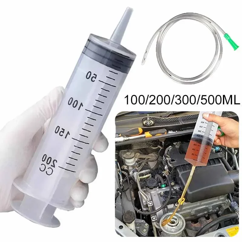 Large Vacuum Capacity Syringe 100/200/300/500ml Reusable Syringe Oil Pump with 1m Hose Pet 1005010764961334
