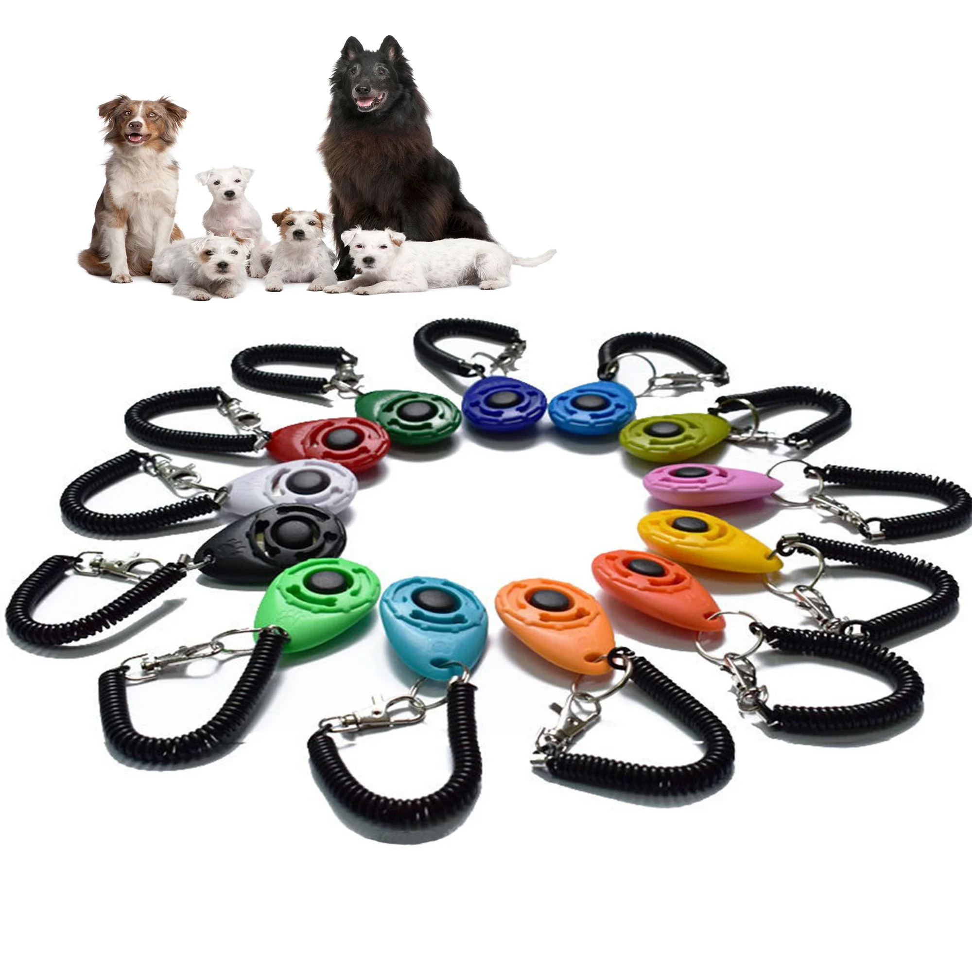 Dog Training Clicker Pet Cat Plastic New Dogs Click Trainer Aid Tools Adjustable Wrist Strap Sound 1005010769644869