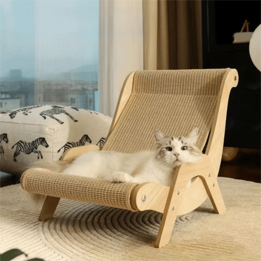 Wooden 2 in 1 Cat Sisal Chair Wear-Resistant Elevated Cat Sofa Bed Moisture-Proof Breathable Cat 1005010771778220