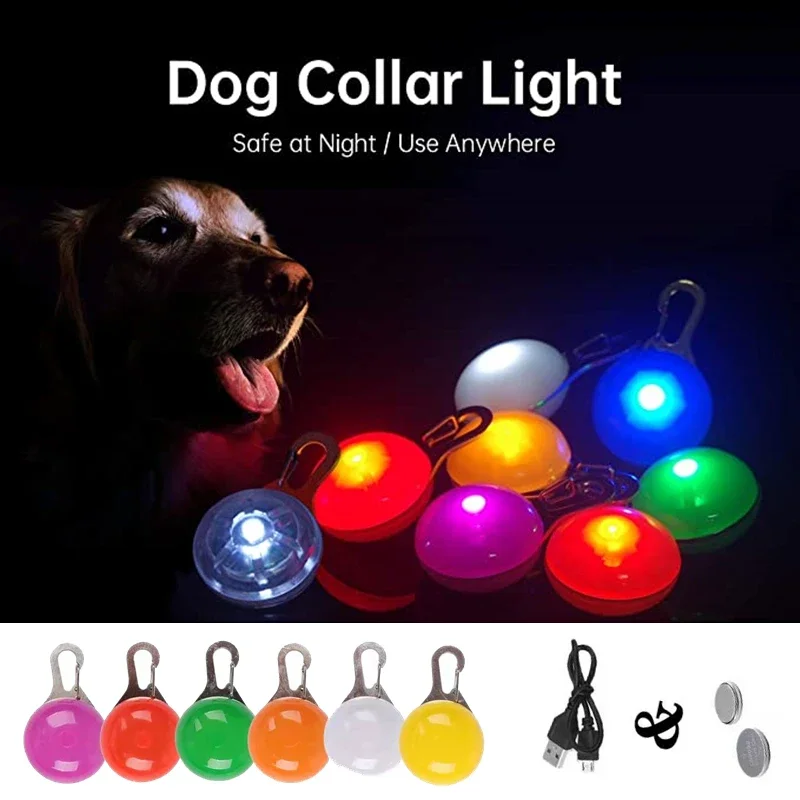 Led Dogs Collars Pendant Rechargeable Pet Usb Luminous Collar Pendant Puppy Flash Light Leash 1005010774150152