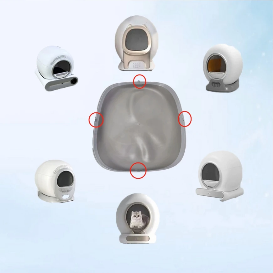 Automatic Cat Litter Box Accessories Silicone Pad Collecting Feces Bottom Capsule Cat Toilet Litter 1005010775942213