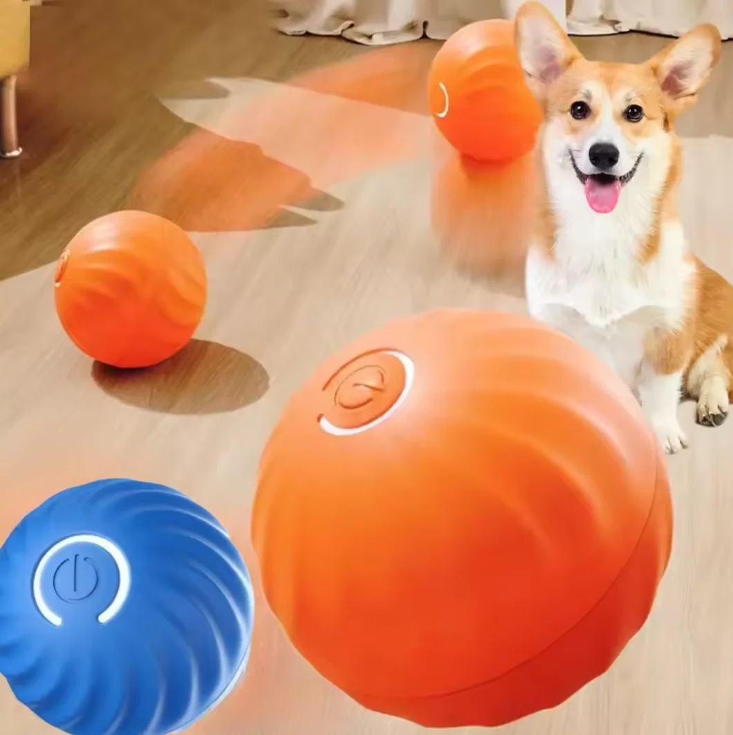 Interactive Dog Toys Rechargeable Pet Electric Cats Ball Automatic Rolling Fake Tail Toy 1005010776504749