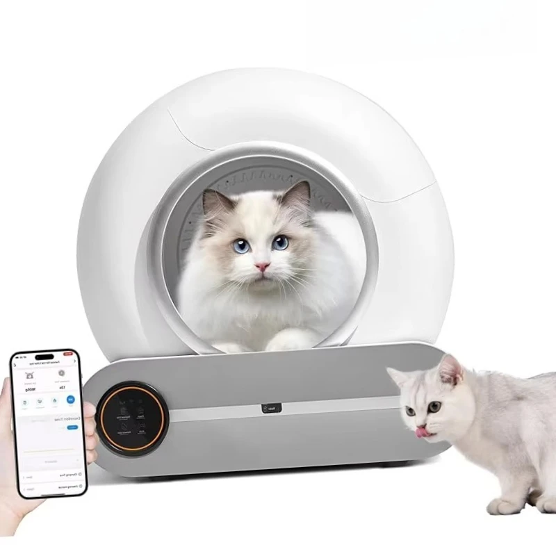 Smart Automatic Cat Litter Box Enclosed Odor Control Quiet Safe for Multiple Cats (9L) 1005010776597806