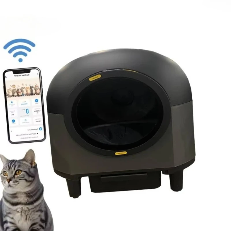Automatic Cat Litter Box, 80L Self-Cleaning Cat Toilet with Tuya APP Control 1005010776769683