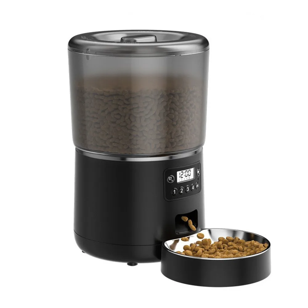 4L Smart Pet Feeder Timed Feeding Stainless Steel Bowl Cat Automatic Feeder 9-Meal Remote Control 1005010777999621