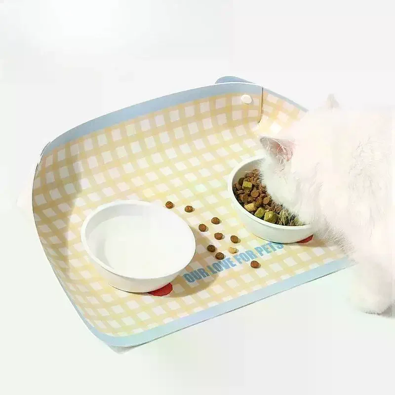 PU Leather Pet Anti Spill Placemat Waterproof Oil Resistant Cat Bowl Mat INS Pet Feeding Mat Pet 1005010779061309