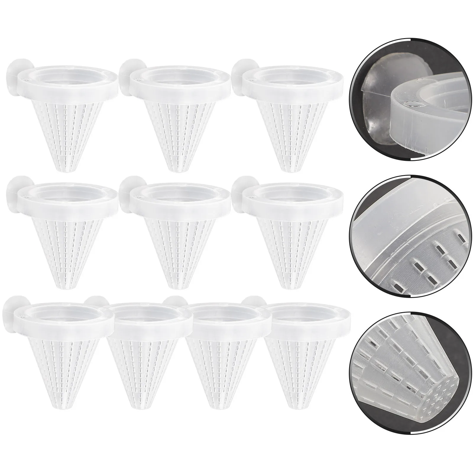 10Pcs Aquarium Cone Feeder with Powerful Sucker for Red Worms Floating Fish Feeder Cup Easy Feed 1005010780802433