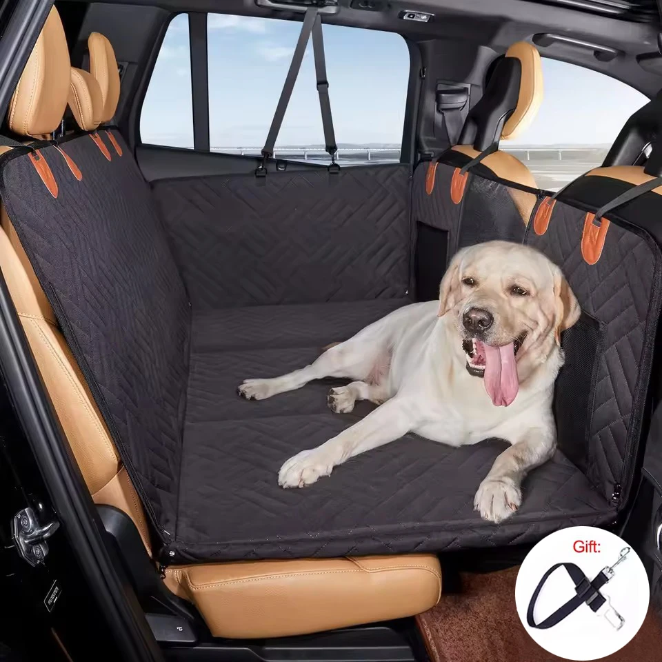Extended Dog Car Seat Cover for Back Seat Extra Larger with Safety Belt Hard Bottom Car 1005010783509320