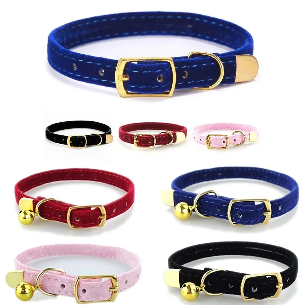 High Quality Flocked Cloth Cat Collars Durable Adjustable Cat Tie with Or Without a Bell Kitten 1005010786245635