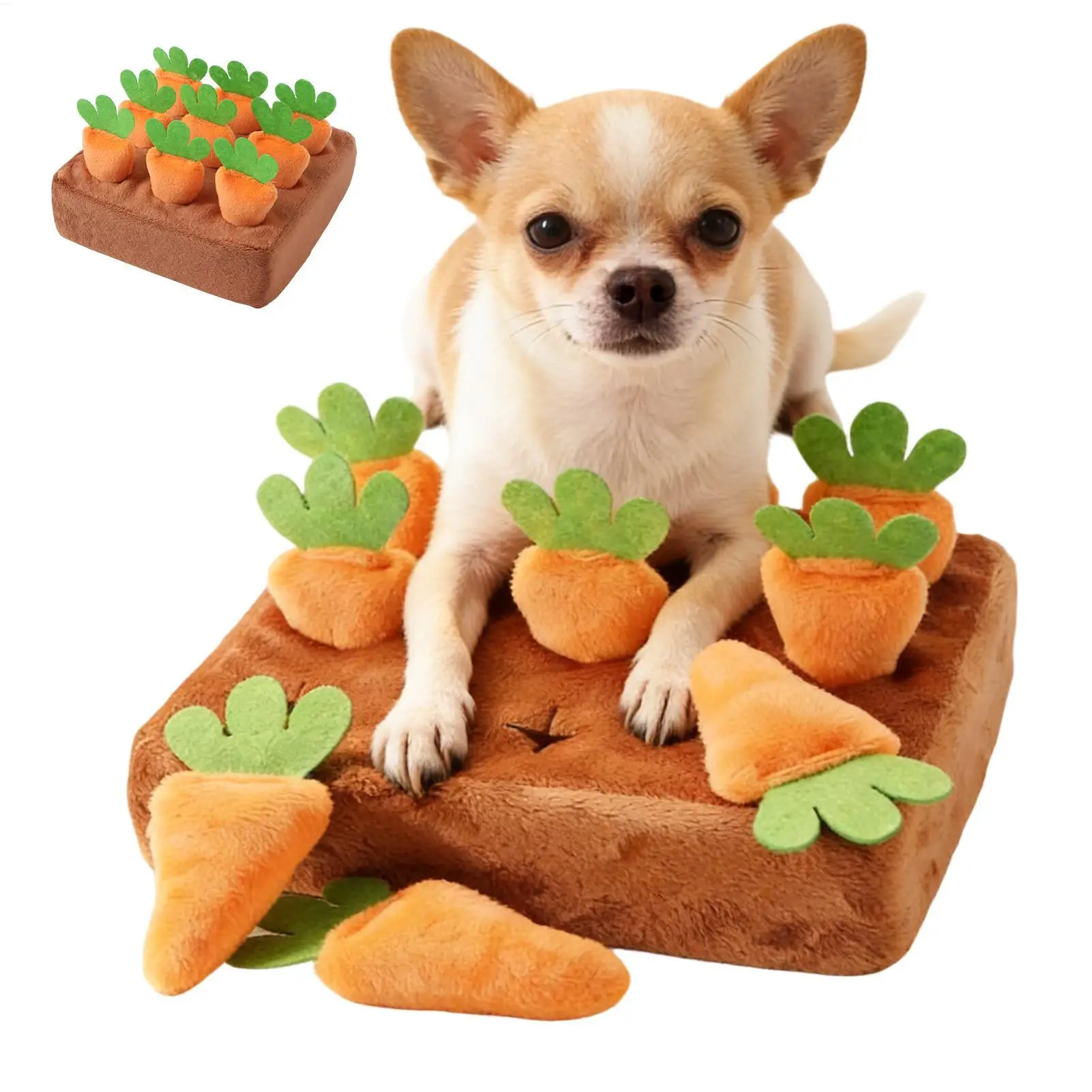 Snuffle Mat for Dogs Cats Puzzle Toy with Carrots for Small Medium Large Interactive Pet Stress 1005010786485253