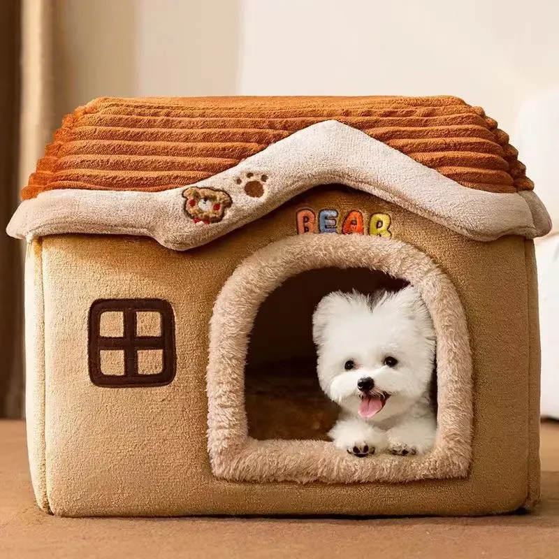 Cute Pet House with Foldable Soft Pet Bed Detachable Washable Pet Castle Suitable for Small 1005010789155458
