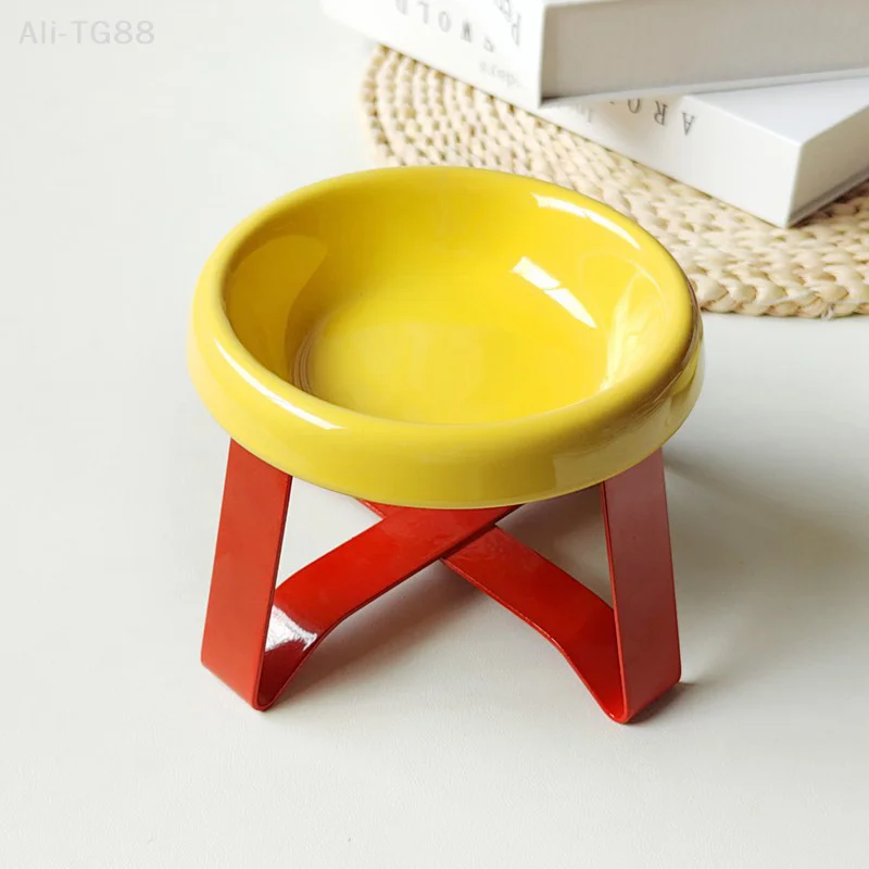 Neck Protection High Foot Cat Food Bowl Durable Cat Drinking Water Bowl Ceramic Cat Bowl Kittens 1005010794334969