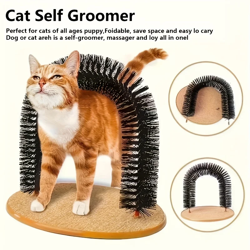 Cat Self-Grooming Replacement Brush Arched Comb with Detachable Massager for Fur Removal 1005010797418402