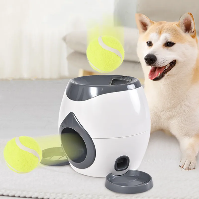 Dog Pet Interactive Toy Tennis Ball Launcher Automatic Throwing Training Reward Machine Fun (2 in 1) 1005010797451683