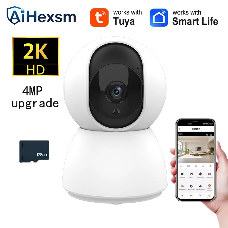 2K 400W Tuya Smart Mini Wifi IP Camera Remote Wireless Surveillance Auto Tracking of Human Home 1005010798871366