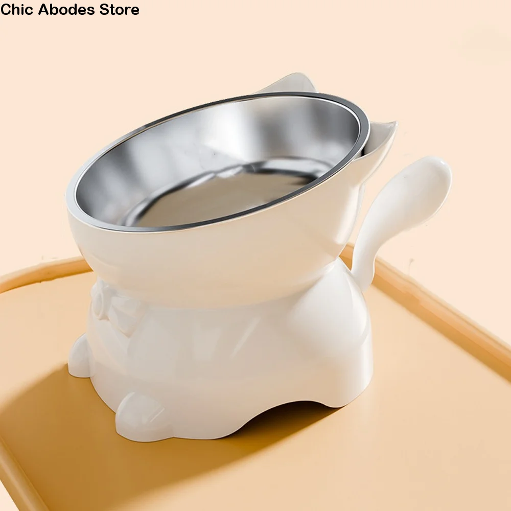 Large Diameter Elevated Cat Bowl Anti-Spill Anti-Leakage Neck Protection Bowl Anti-Choke Anti-Knock 1005010799377484