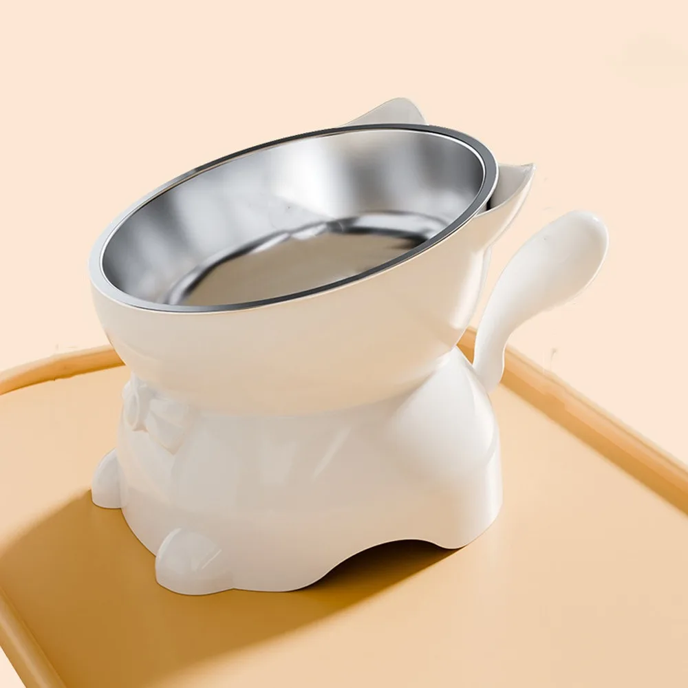 Large Diameter Elevated Cat Bowl Anti-Spill Anti-Knock High Foot Bowl Anti-Choke Anti-Leakage Water 1005010799496875