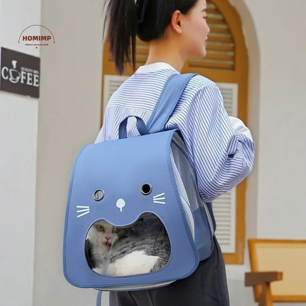 Foldable Cat Carrier Bag Breathable Large Capacity Pet Carry Backpack Adjustable Strap Hands-Free 1005010799548509