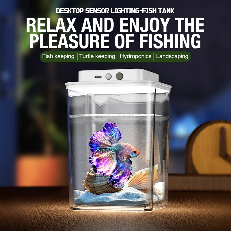 New Desktop Fish Tank, Lazy Fish Fighting Tank, Self Circulating Ecological Fish Tank 1005010801347489