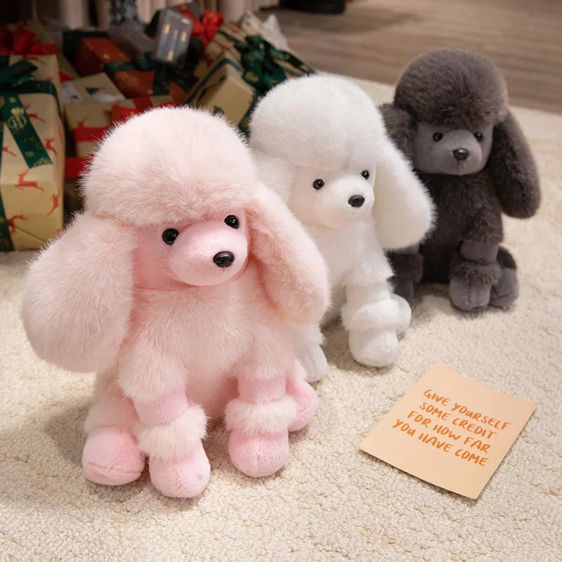 Hot Simulation Color Small Bell Poodle Plush Toys Doll Stuffed Soft Animal Fluffly Curly Hair Dog 1005010804224148