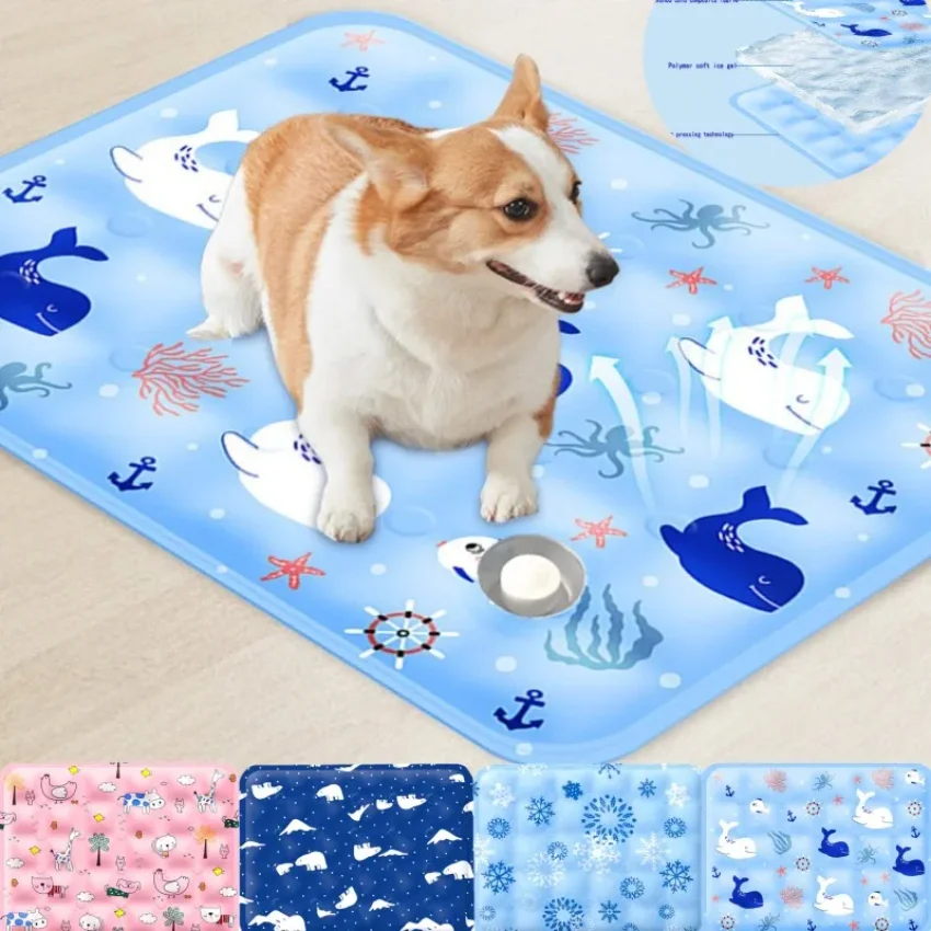 2PcDog Cooling Mat Summer Pet Cold Bed Cat Sleeping Pad Soft Ice Gel Cooling Puppy Blanket Dog 1005010804646106