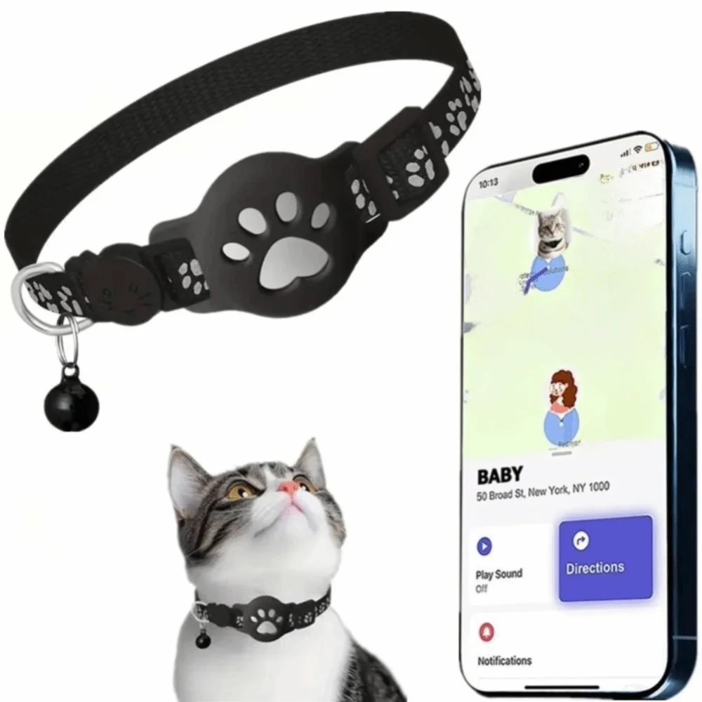 Safety Buckle Cat Collar Reflective Strips Adjustable for Airtag Collar Waterproof Anti-Lost 1005010805115229