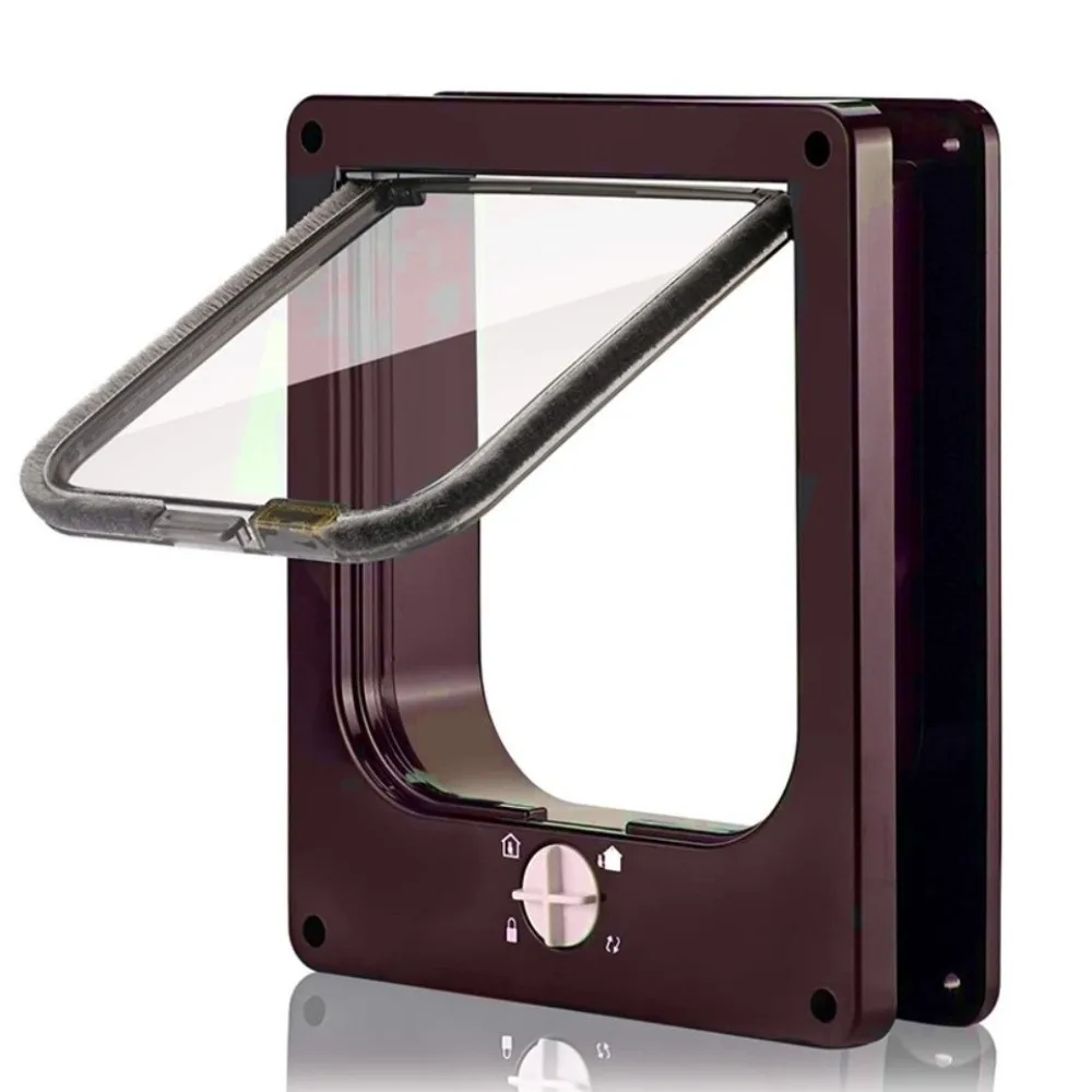 4 Ways Locking Cat Flap Door with Security Lock ABS Weatherproof Self-Closing Pet Door Turn Knob 1005010810221531