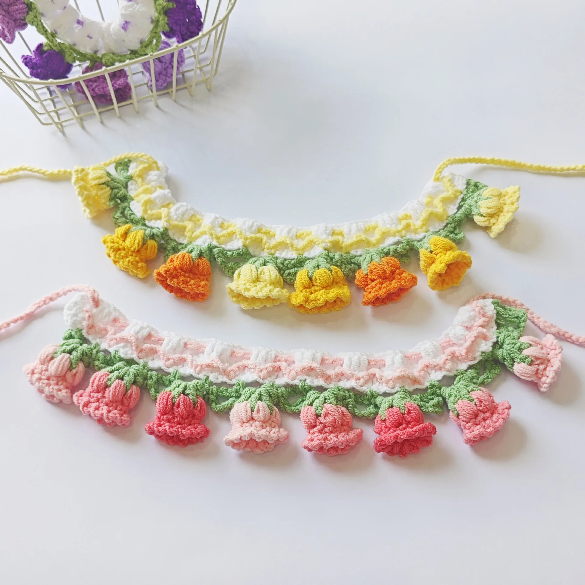 Cat Bandana, Knit Flower Cat Collar, Handmade Bluebell Pet Scarf for Cats 1005010812712552