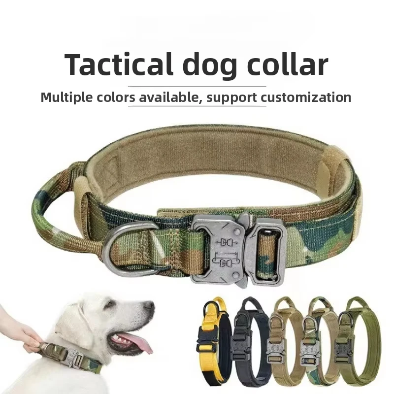 Pet Products Outdoor Tactical Dog Collar Metal Buckle Breathability Nylon Collar Medium and Large 1005010813338886